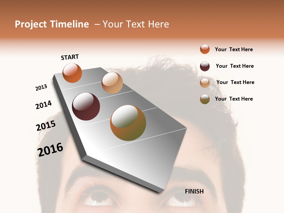A Man Looking Up With His Eyes Wide Open PowerPoint Template