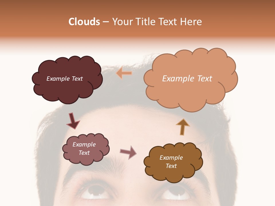 A Man Looking Up With His Eyes Wide Open PowerPoint Template