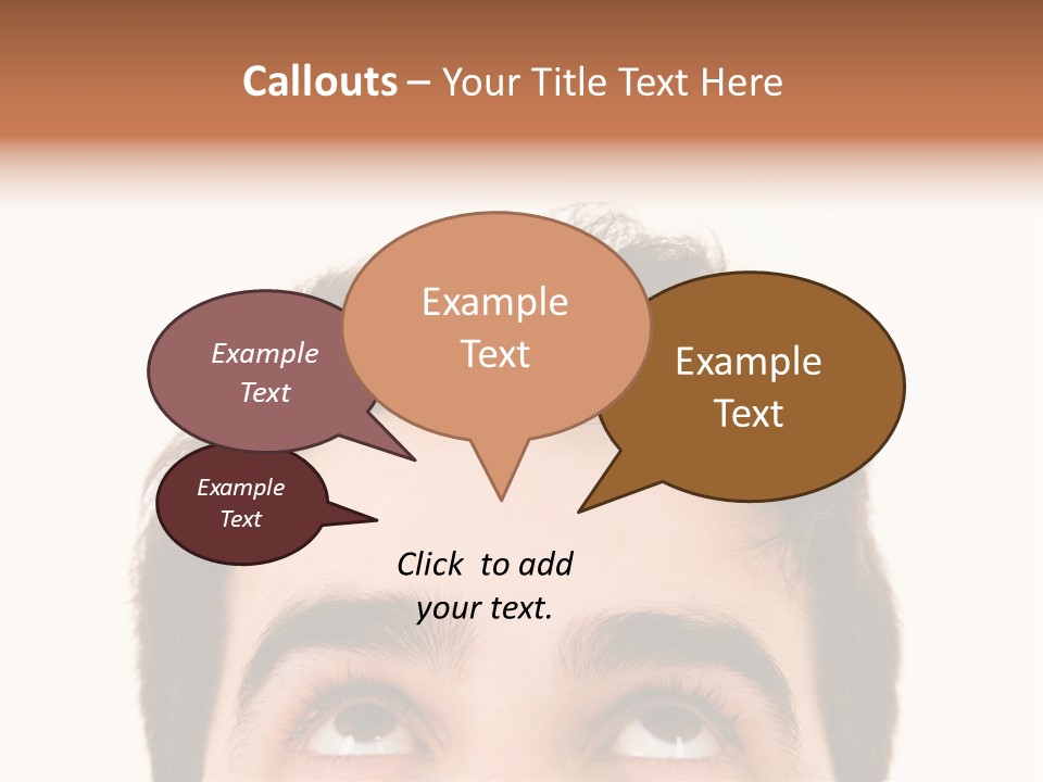 A Man Looking Up With His Eyes Wide Open PowerPoint Template