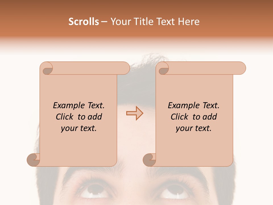 A Man Looking Up With His Eyes Wide Open PowerPoint Template