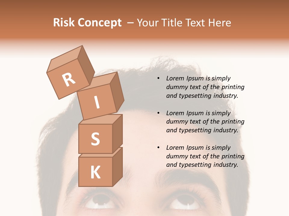 A Man Looking Up With His Eyes Wide Open PowerPoint Template