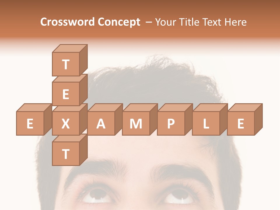 A Man Looking Up With His Eyes Wide Open PowerPoint Template