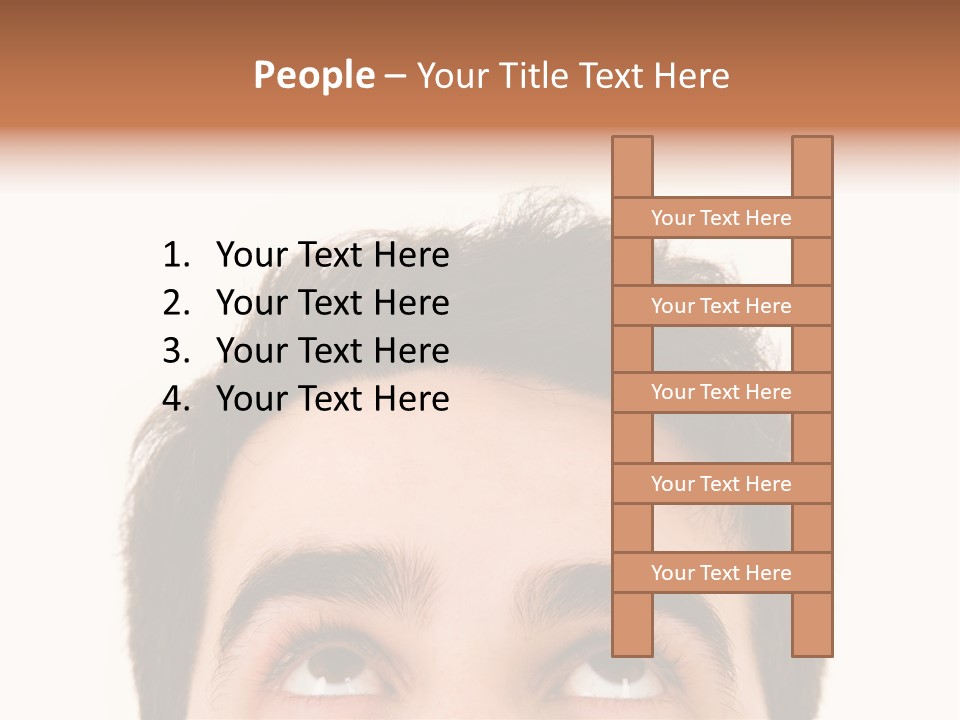 A Man Looking Up With His Eyes Wide Open PowerPoint Template