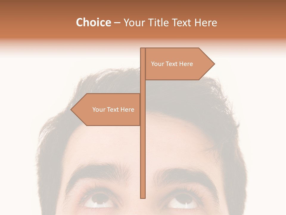 A Man Looking Up With His Eyes Wide Open PowerPoint Template