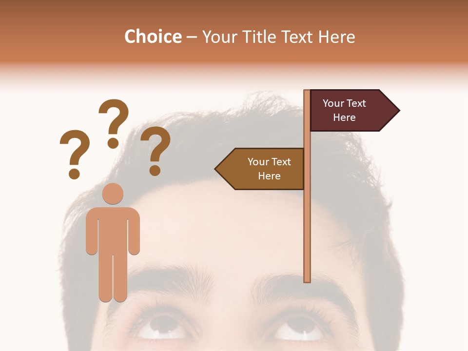 A Man Looking Up With His Eyes Wide Open PowerPoint Template