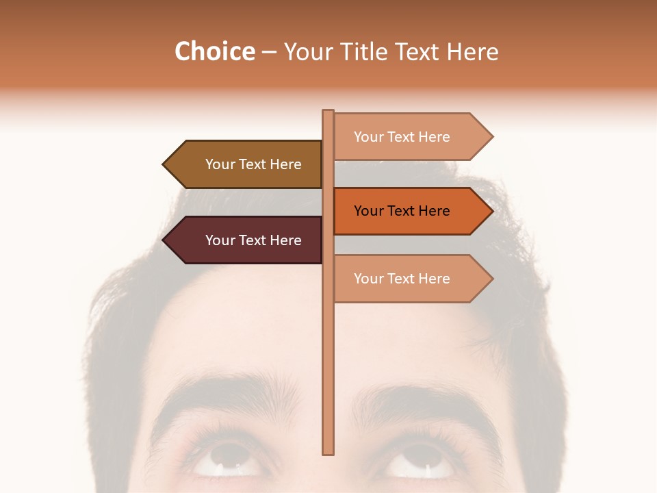 A Man Looking Up With His Eyes Wide Open PowerPoint Template