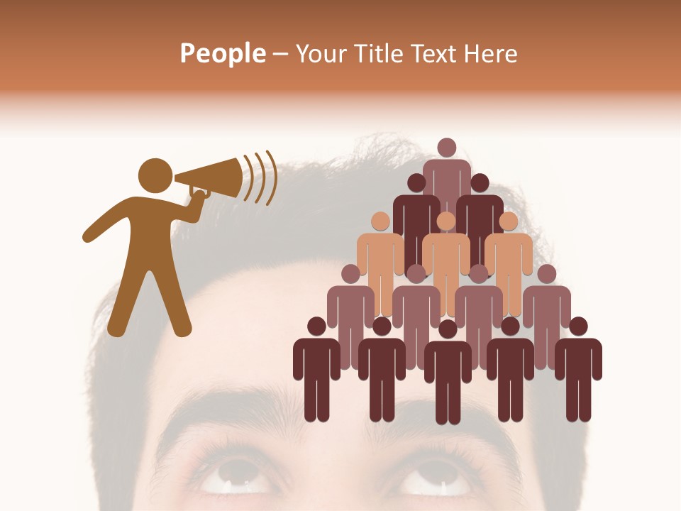 A Man Looking Up With His Eyes Wide Open PowerPoint Template