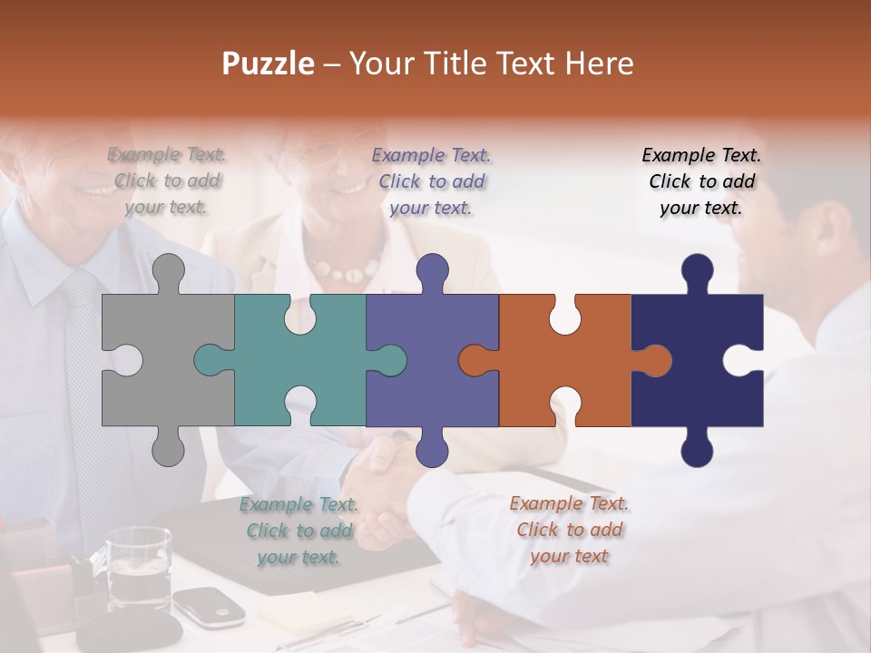 A Group Of People Shaking Hands At A Table PowerPoint Template