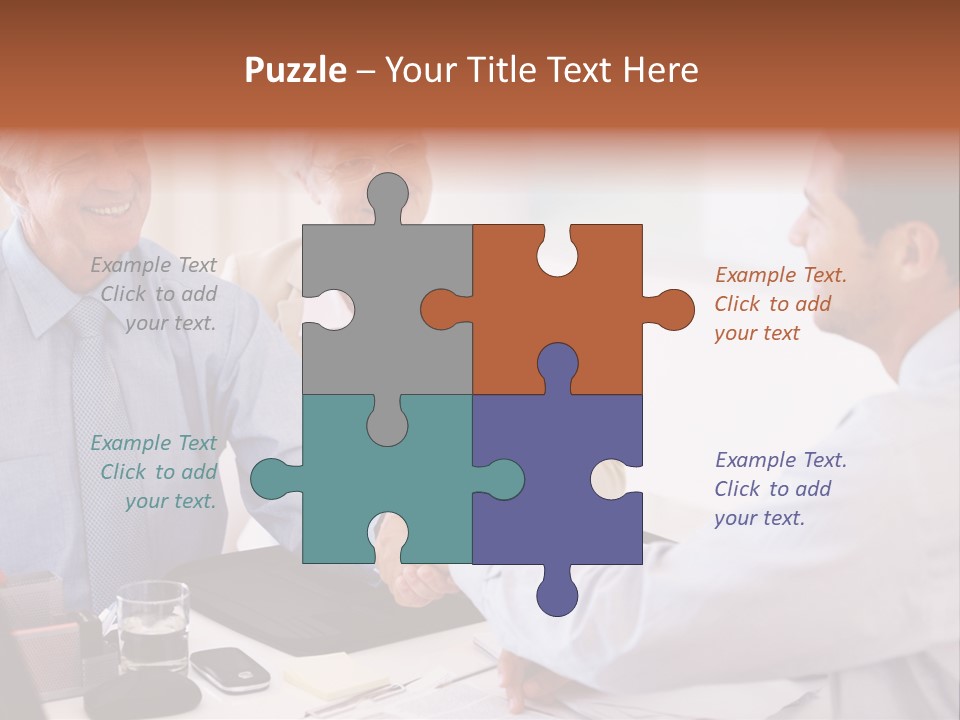 A Group Of People Shaking Hands At A Table PowerPoint Template