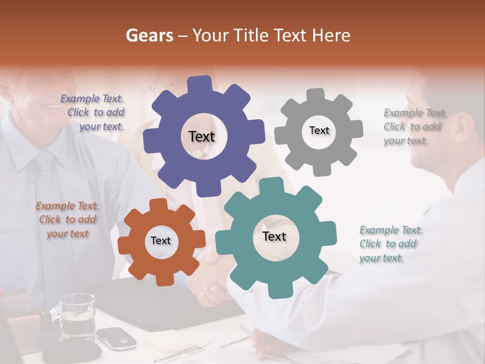 A Group Of People Shaking Hands At A Table PowerPoint Template