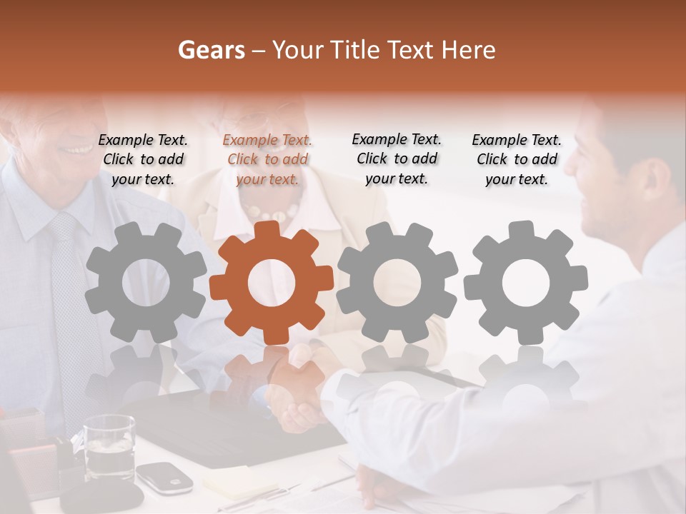 A Group Of People Shaking Hands At A Table PowerPoint Template