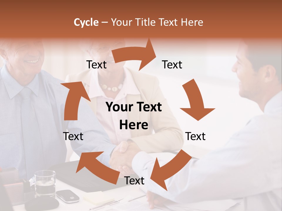 A Group Of People Shaking Hands At A Table PowerPoint Template