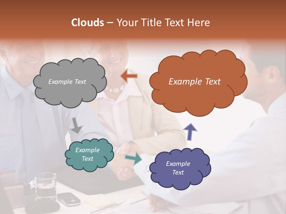 A Group Of People Shaking Hands At A Table PowerPoint Template