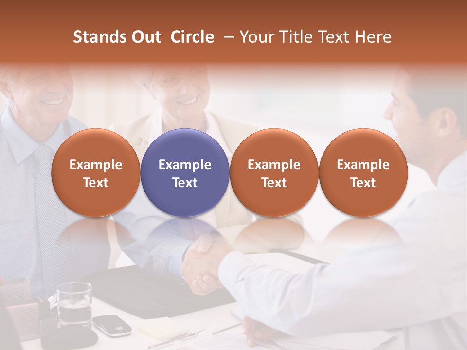 A Group Of People Shaking Hands At A Table PowerPoint Template