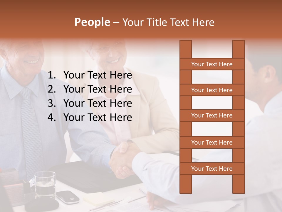 A Group Of People Shaking Hands At A Table PowerPoint Template