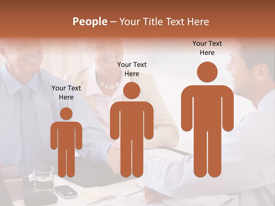 A Group Of People Shaking Hands At A Table PowerPoint Template