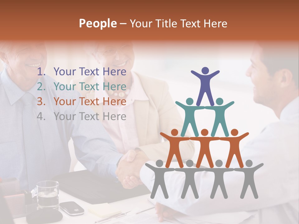 A Group Of People Shaking Hands At A Table PowerPoint Template