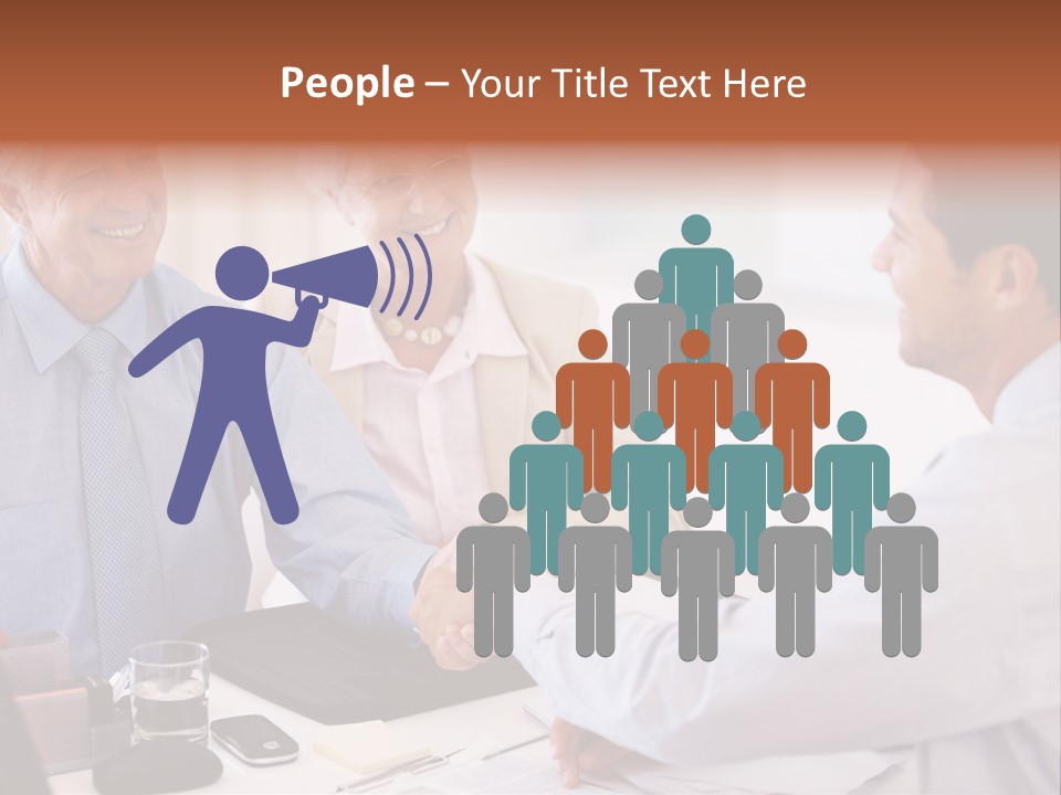 A Group Of People Shaking Hands At A Table PowerPoint Template