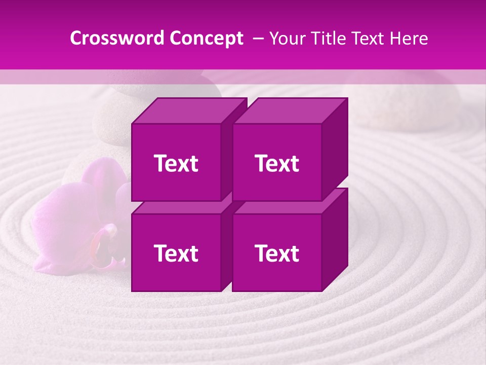 A Pink Flower Sitting On Top Of A Pile Of Rocks PowerPoint Template