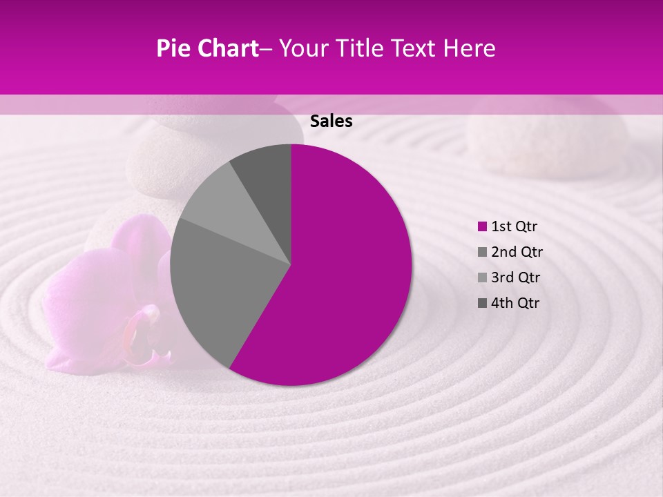 A Pink Flower Sitting On Top Of A Pile Of Rocks PowerPoint Template