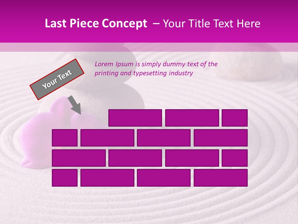 A Pink Flower Sitting On Top Of A Pile Of Rocks PowerPoint Template