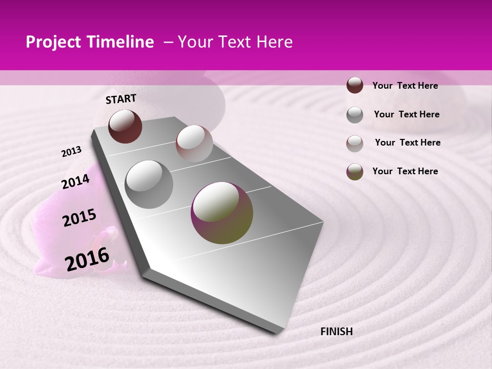 A Pink Flower Sitting On Top Of A Pile Of Rocks PowerPoint Template