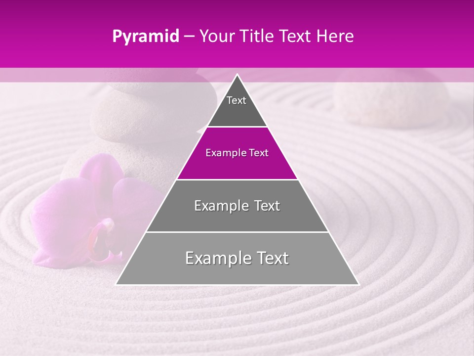 A Pink Flower Sitting On Top Of A Pile Of Rocks PowerPoint Template