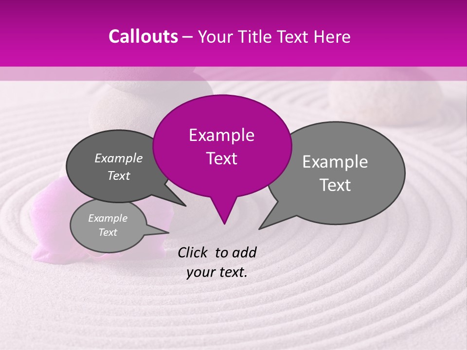 A Pink Flower Sitting On Top Of A Pile Of Rocks PowerPoint Template