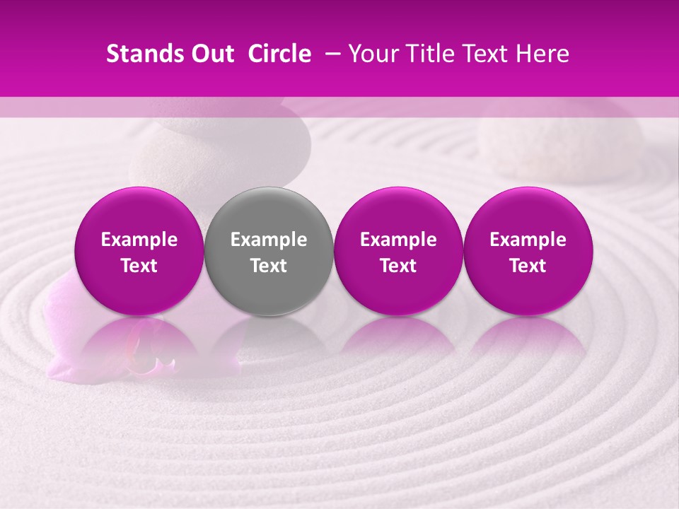 A Pink Flower Sitting On Top Of A Pile Of Rocks PowerPoint Template