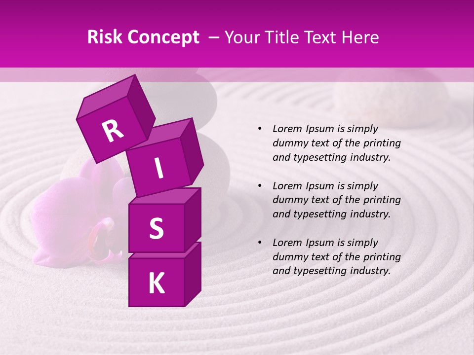 A Pink Flower Sitting On Top Of A Pile Of Rocks PowerPoint Template