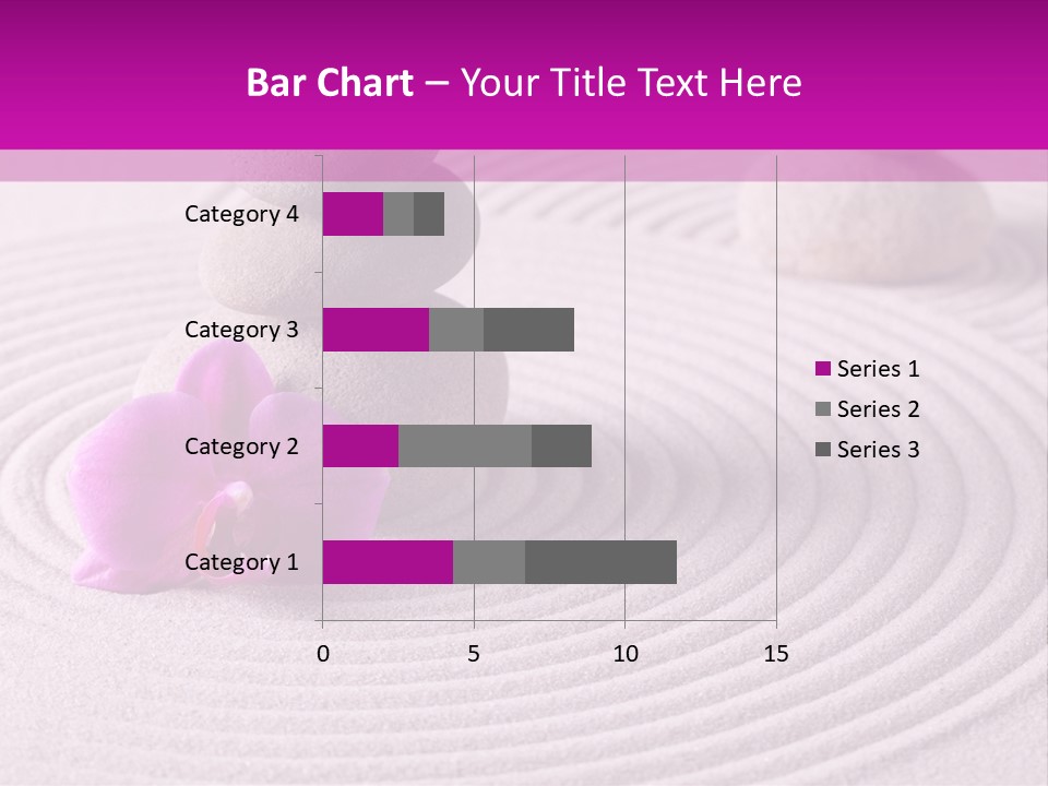 A Pink Flower Sitting On Top Of A Pile Of Rocks PowerPoint Template