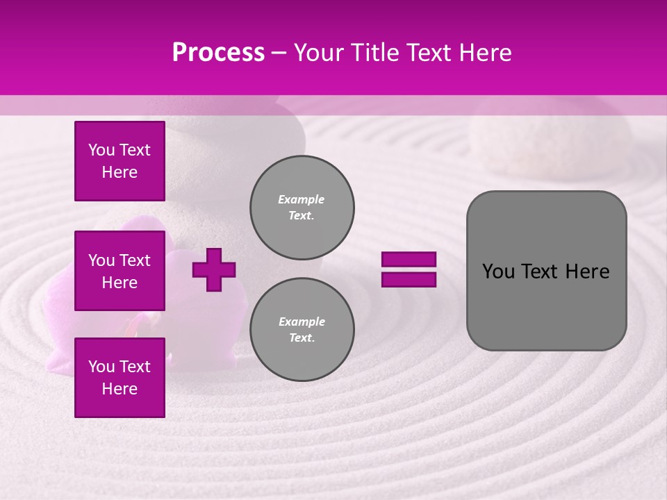 A Pink Flower Sitting On Top Of A Pile Of Rocks PowerPoint Template