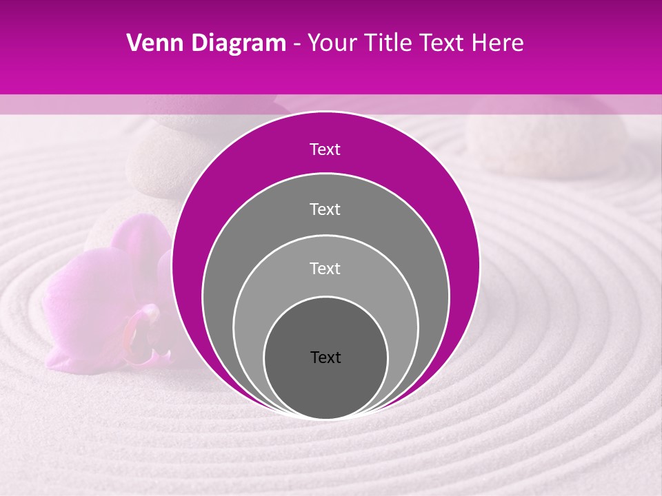 A Pink Flower Sitting On Top Of A Pile Of Rocks PowerPoint Template