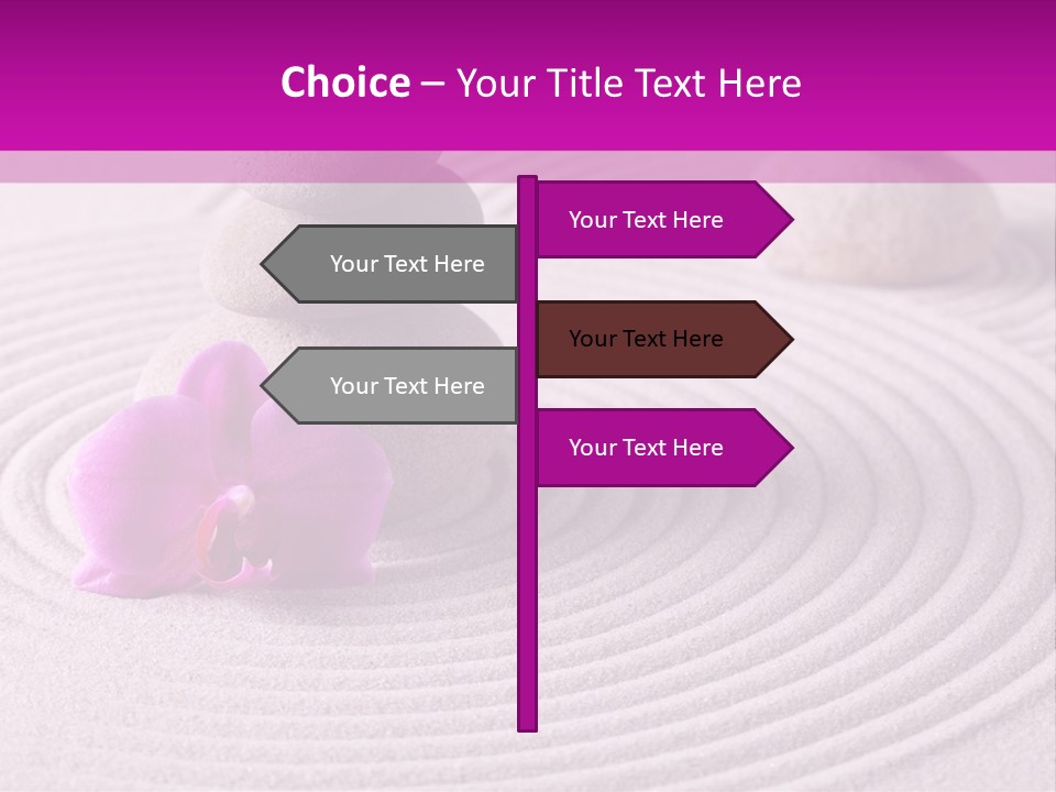 A Pink Flower Sitting On Top Of A Pile Of Rocks PowerPoint Template