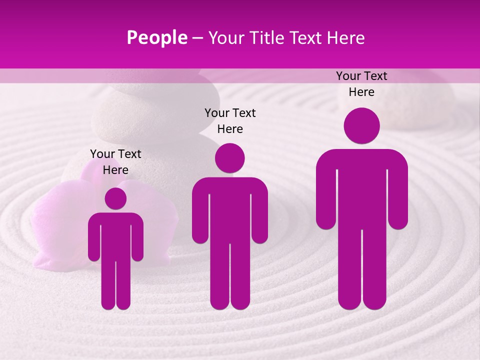 A Pink Flower Sitting On Top Of A Pile Of Rocks PowerPoint Template