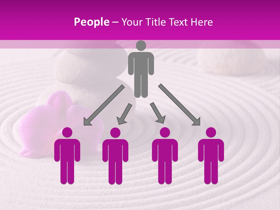 A Pink Flower Sitting On Top Of A Pile Of Rocks PowerPoint Template