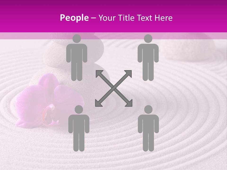 A Pink Flower Sitting On Top Of A Pile Of Rocks PowerPoint Template