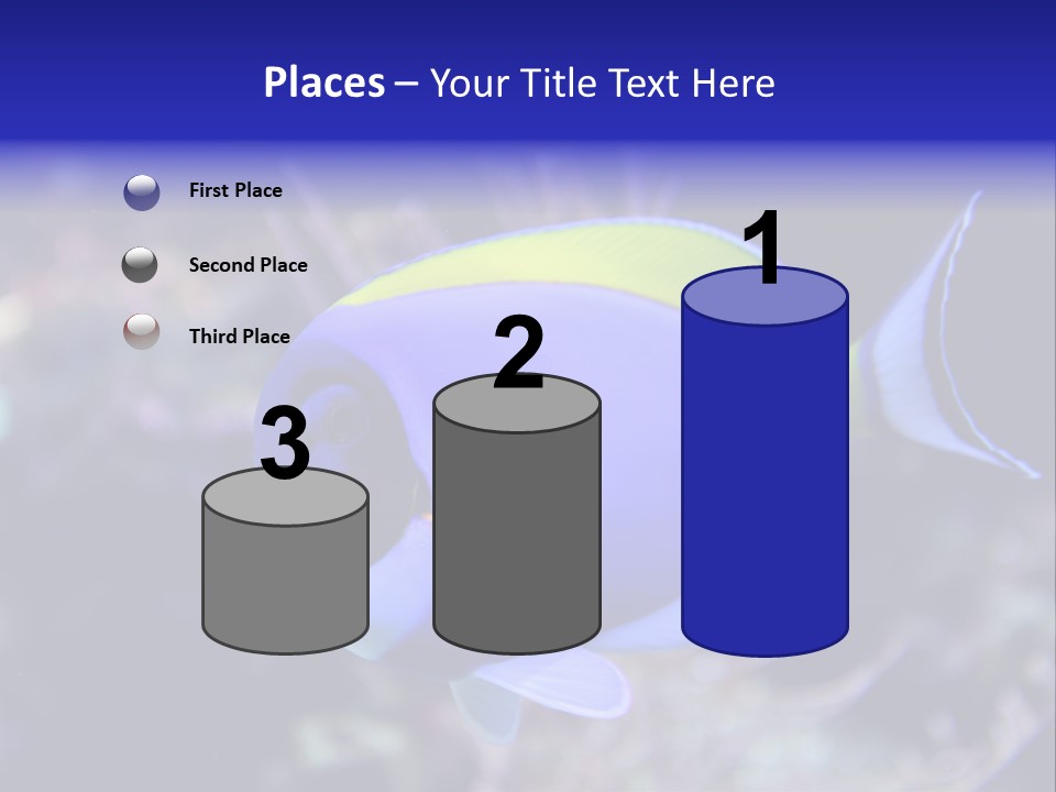 A Blue And Yellow Fish On A Coral Powerpoint Template PowerPoint Template