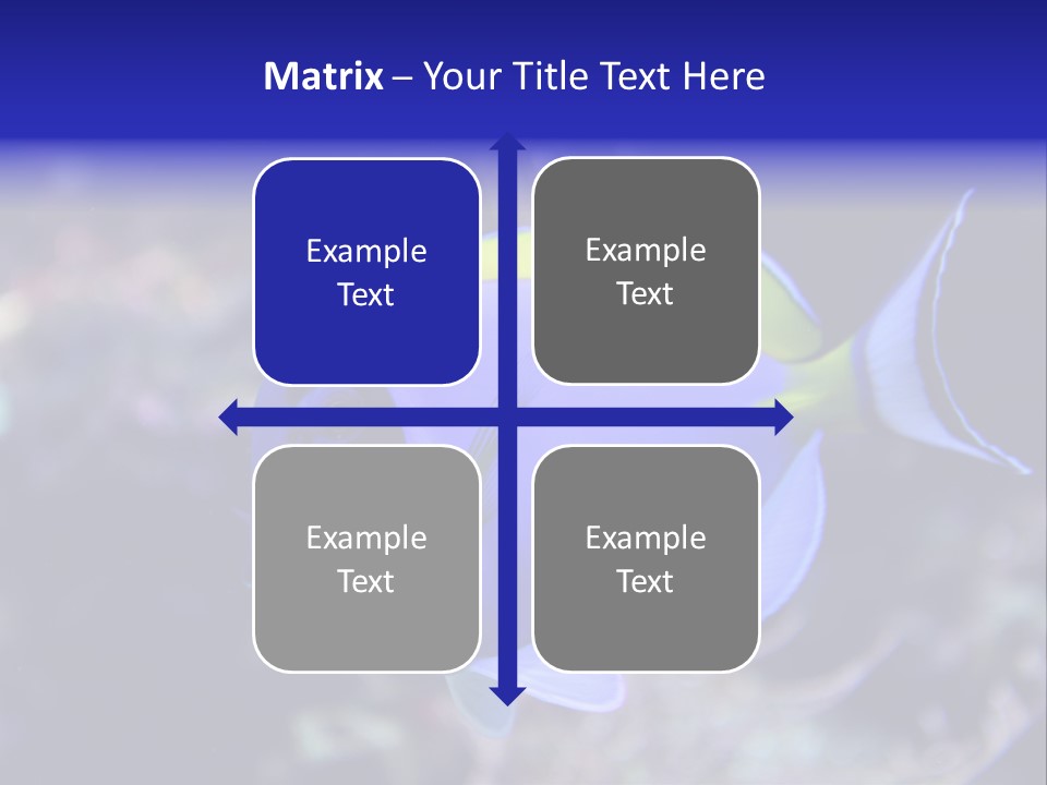A Blue And Yellow Fish On A Coral Powerpoint Template PowerPoint Template