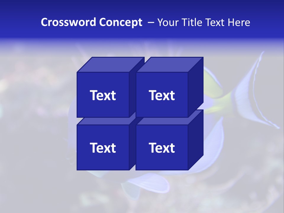 A Blue And Yellow Fish On A Coral Powerpoint Template PowerPoint Template