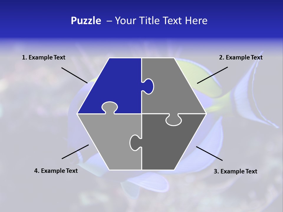 A Blue And Yellow Fish On A Coral Powerpoint Template PowerPoint Template