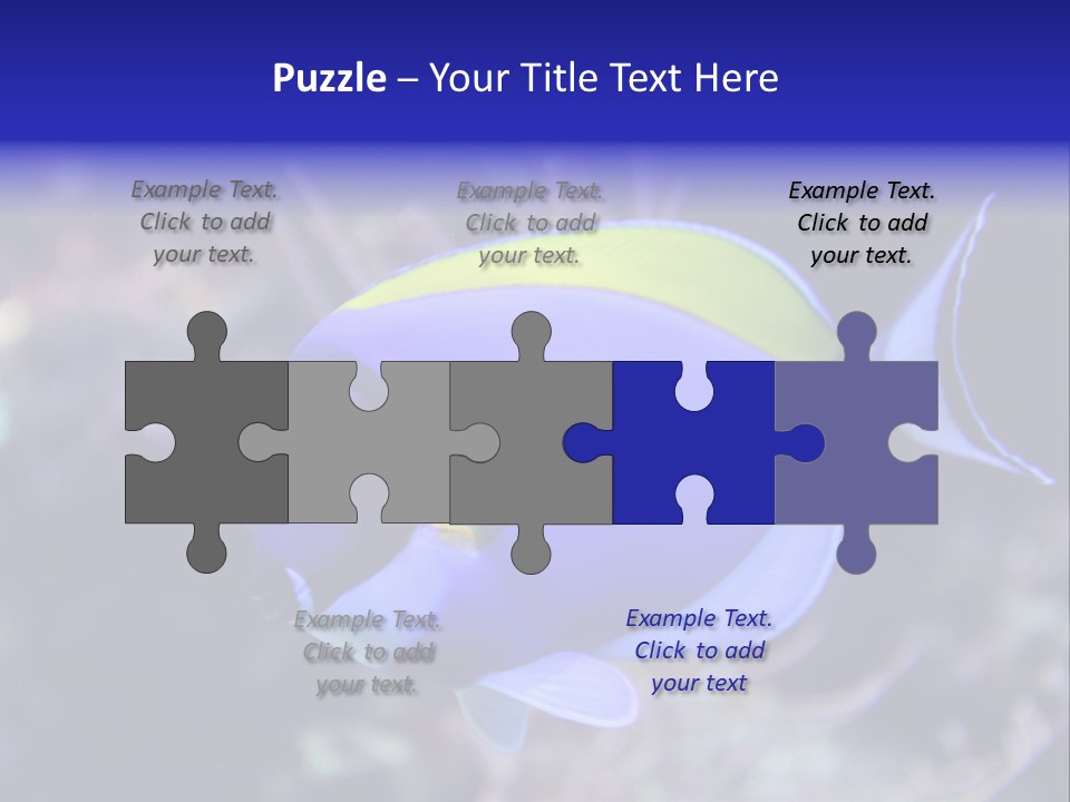 A Blue And Yellow Fish On A Coral Powerpoint Template PowerPoint Template