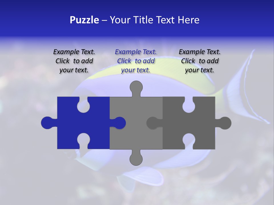 A Blue And Yellow Fish On A Coral Powerpoint Template PowerPoint Template