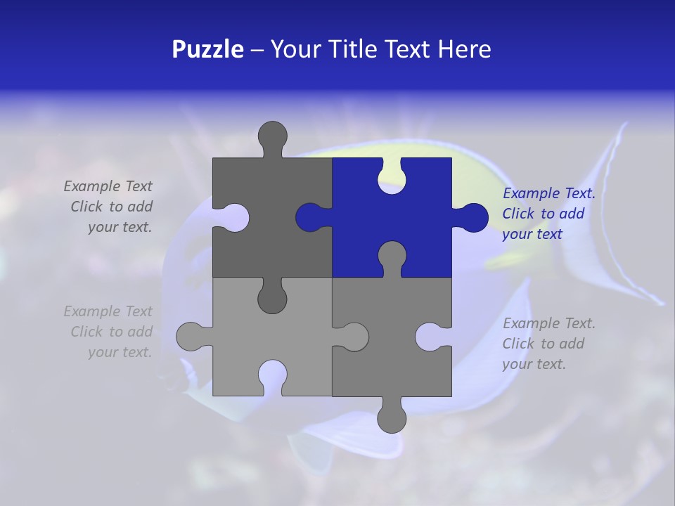 A Blue And Yellow Fish On A Coral Powerpoint Template PowerPoint Template