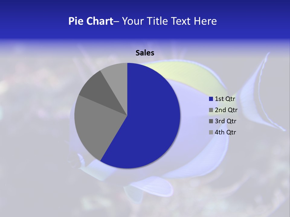 A Blue And Yellow Fish On A Coral Powerpoint Template PowerPoint Template