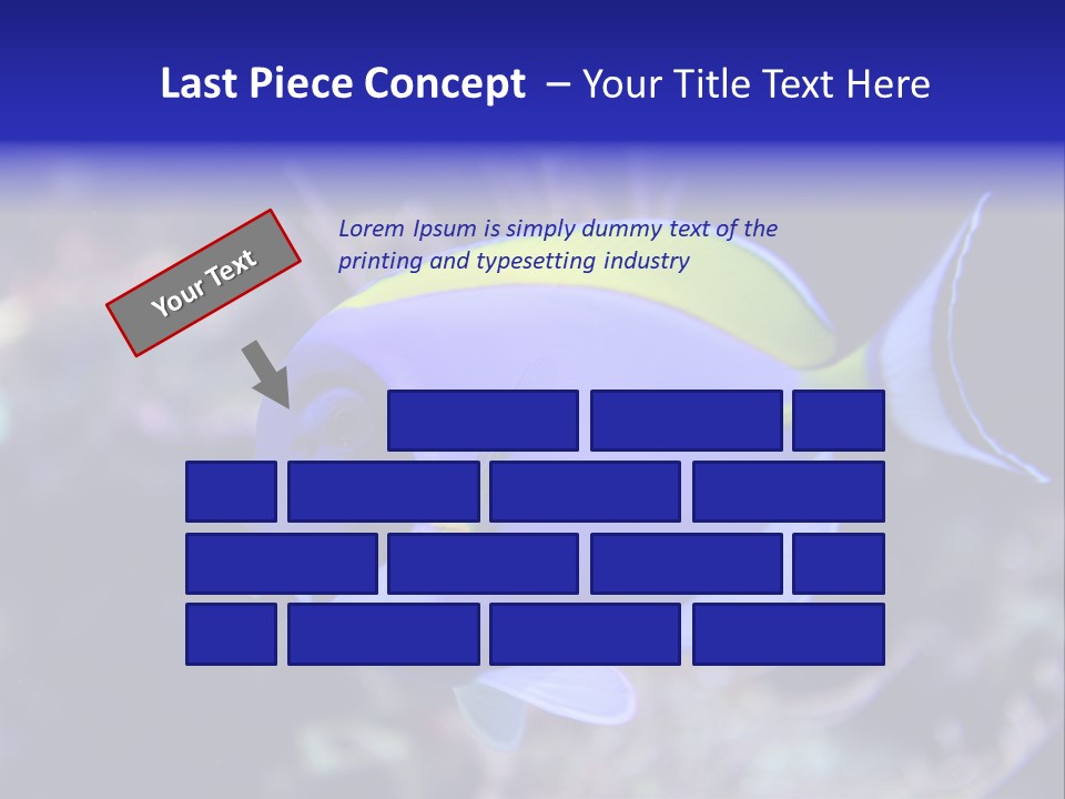 A Blue And Yellow Fish On A Coral Powerpoint Template PowerPoint Template