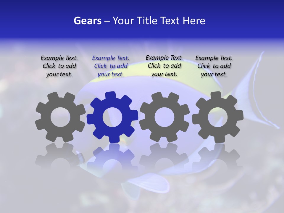 A Blue And Yellow Fish On A Coral Powerpoint Template PowerPoint Template