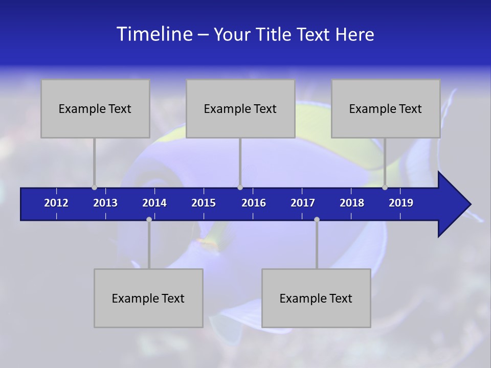 A Blue And Yellow Fish On A Coral Powerpoint Template PowerPoint Template
