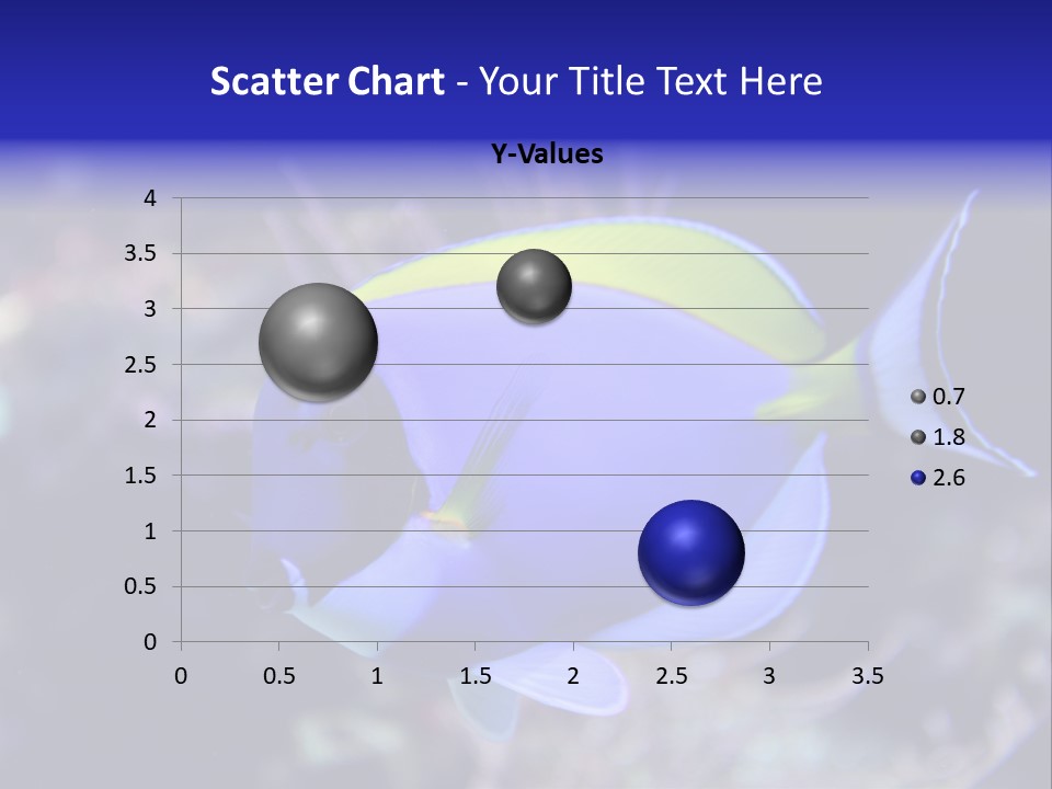 A Blue And Yellow Fish On A Coral Powerpoint Template PowerPoint Template