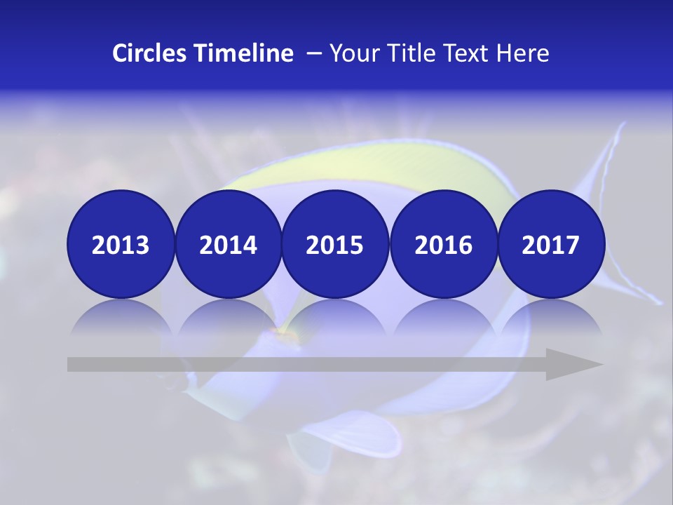 A Blue And Yellow Fish On A Coral Powerpoint Template PowerPoint Template